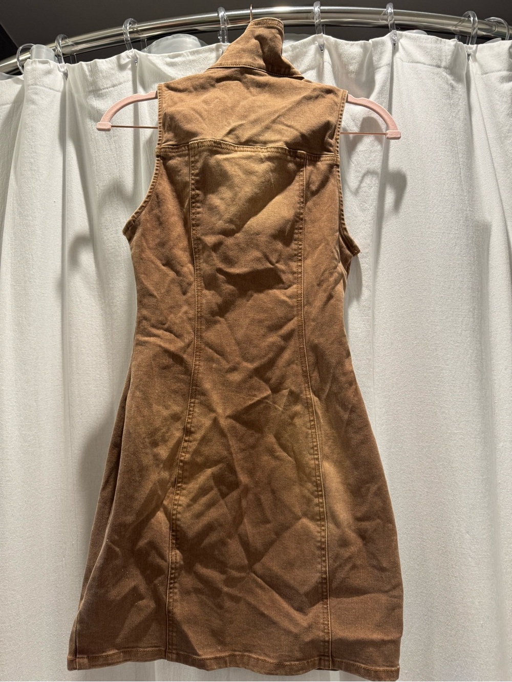 Windsor Sleeveless Brown Zip-Front Dress - Picture 6 of 7